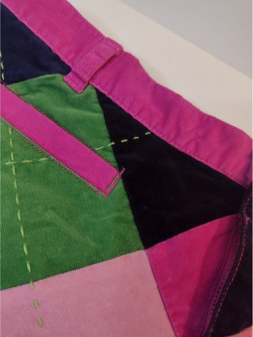 Lilly Pulitzer Velveteen Micro Mini Skirt Y2K Preppy Argyle Plaid Pink XS - Picture 3 of 8